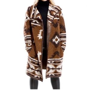 Aztec-Print Duster Sweater